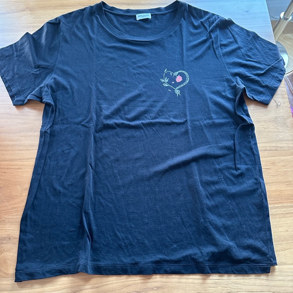 Saint Laurent black snake heart t shirt vintage size XL